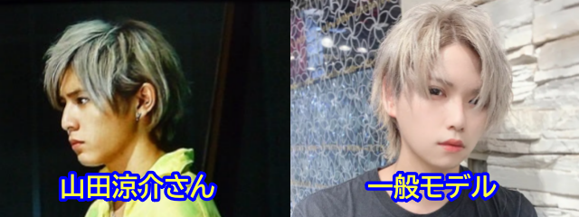 銀髪を山田涼介さんと一般モデルで比較